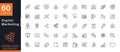 Digital Marketing Line Icons Set 60 Pixel Perfect Editable Stroke Collection Royalty Free Stock Photo