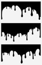 Set of 3 black paint drips. Vector illustration for your design.