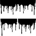 Set of black paint drips. Vector illustration for your design Royalty Free Stock Photo