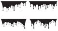 Set of black paint drips. Vector illustration for your design Royalty Free Stock Photo