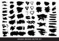 Set of black paint, ink brush strokes, brushes, lines. Dirty artistic design elements, boxes, frames for text. Vector illustration Royalty Free Stock Photo