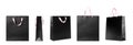 Set of black paper bags for shopping on white background Royalty Free Stock Photo