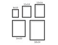 Set of Black poster frames and sizes mockup Royalty Free Stock Photo