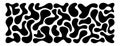 Set of black random irregular blobs in liquid organic abstract shapes