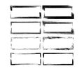 Set of black rectangle empy grunge frames. Vector illustration.
