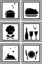 Set black restaurant icons