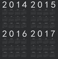 Set of black square european 2014, 2015, 2016, 201