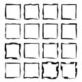 Set of black empy grunge frames. Vector illustration. Royalty Free Stock Photo