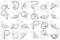 Set of black stethoscopes on white background. Medical device Royalty Free Stock Photo