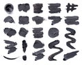 A set of black strokes, made by eyeliner or black acrylic paint