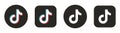Set of black Tik Tok icons. Button. Social networks. Tik Tok logo design. Vector illustration isolated on white background