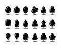 Set black tree icons isolated on white background. Minimalistic flat style collection. Vector illustration Royalty Free Stock Photo