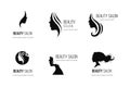 Set of black vector beauty salon or hairdresser icon designs iso