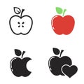 Simple vector icons. Flat illustration on a theme apple Royalty Free Stock Photo