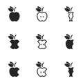 Simple vector icons. Flat illustration on a theme apple Royalty Free Stock Photo