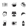 Simple vector icons. Flat illustration on a theme breakfast Royalty Free Stock Photo