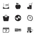 Simple vector icons. Flat illustration on a theme Diet Royalty Free Stock Photo