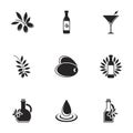 Simple vector icons. Flat illustration on a theme Olive oil Royalty Free Stock Photo