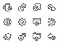 Set of black vector icon, isolated on white background, on theme Setting and technical specifications Royalty Free Stock Photo