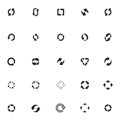 Set of black vector refresh and recycling arrows for web. COLLECTION OF ICONS