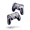 Set of black video game joysticks gamepad isolated on a white background Royalty Free Stock Photo