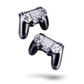 Set of black video game joysticks gamepad isolated on a white background Royalty Free Stock Photo