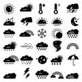 Set of Black Weather Icons