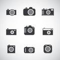 Set of Black and White Camera Icons