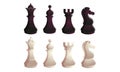 Set of black and white chess figures vector illustration Royalty Free Stock Photo