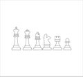 Set of black and white chess pieces Royalty Free Stock Photo