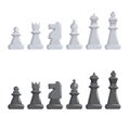 Set of black and white chess pieces. Royalty Free Stock Photo