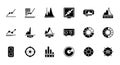 Set of Black and White Data Visualization Icons Royalty Free Stock Photo