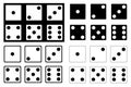 Set of black and white dice