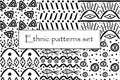 Set of black and white ethnic pattern Royalty Free Stock Photo