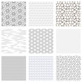 Set Black White Geometric Seamless Background Pattern.