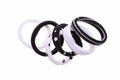 Set of black and white hair ties