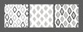 Set of black and white hand drawn seamless texture designs for backgrounds, fabrics and wrapping paper, vector Royalty Free Stock Photo