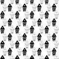 Set of black and white houses. Cute doodle pattern with buildings Royalty Free Stock Photo