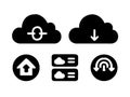Cloud Computing Icons - Connection, Download, Upload, and Server Royalty Free Stock Photo