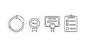 A set of black and white icons representing skill development and learning Royalty Free Stock Photo