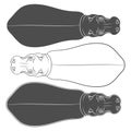 Set of black and white illustrations with hippopotamus. Isolated vector objects. Royalty Free Stock Photo