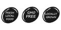 A set of black and white organic stickers Royalty Free Stock Photo