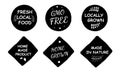 A set of black and white organic stickers, labels, badges and logos. Royalty Free Stock Photo