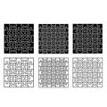 Set of black and white puzzle pieces isolated on white background. Vector illustration. Royalty Free Stock Photo