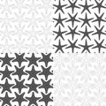 Set of black and white seamless patterns with starfish. Vector backgrounds. Royalty Free Stock Photo