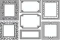 a set of black and white square frames Royalty Free Stock Photo