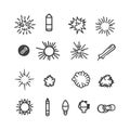 Collection of Hand-Drawn Sparkle and Burst Icons Royalty Free Stock Photo