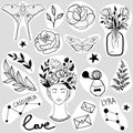 Set of black and white stickers Royalty Free Stock Photo