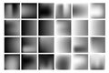 Set of black and white vector gradient, blur backgrounds.