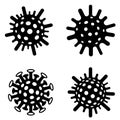 Set of black and white virus molecule Royalty Free Stock Photo